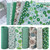 7pcs 25*25cm Cotton Fabric DIY Assorted Squares Pre Cut Bedding Kit Quarters Bundle Dark Green