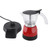 Electric Coffee Maker 150ml 3 Cups Aluminum Mocha Pot Electric Italian Coffee Maker Percolator for Home   Red