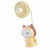 Cute Rabbit Desktop Fan Strong Wind USB Rechargeable Desktop Cooling Fan with Night Light for Bedroom Office Student Dormitory Yellow
