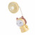 Cute Rabbit Desktop Fan Strong Wind USB Rechargeable Desktop Cooling Fan with Night Light for Bedroom Office Student Dormitory Yellow