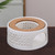 Teapot Warmer Porcelain Tea Heater without Electricity Candles Heating White Teapot Heater Winter Tea Warmer for Home Tea House