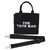Canvas Tote Bag Waterproof Abrasion Resistant Adjustable Strap Casual Shoulder Handbag for School Office Travel Black