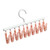 Socks Hanger Multifunctional 360 Degree Rotating 10 Clips Socks Drying Rack for Dormitory Home Balcony Pink and White