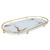 Bathroom Storage Tray Light Luxury Decorative Golden Texture Oval Bathroom Organiser Tray for Soap Towel Paper Napkins Jewellery Makeup White Base