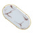 Bathroom Storage Tray Light Luxury Decorative Golden Texture Oval Bathroom Organiser Tray for Soap Towel Paper Napkins Jewellery Makeup White Base