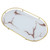 Bathroom Storage Tray Light Luxury Decorative Golden Texture Oval Bathroom Organiser Tray for Soap Towel Paper Napkins Jewellery Makeup White Base