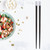 1 Pair of  Japanese Style Sakura  Pattern Reusable Durable Wooden Chopsticks  (Blue)