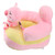 Baby Sitting Sofa Chair Comfortable Anti Rollover Portable Plush Infants Toddler Learning to Sit Chair with Light for Home Pink Pig