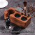 TREELF Walnut Espresso Tamping Station for 58mm Espresso Machine Portafilter Stand Base Adjustable Height 3-in-1 Coffee Tamper Station Organizer Distributer and Portafilter Holder for Countertop