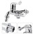 ABS Washing Machine Faucet Sink Basin Water Tap with Double Spout&Handle G1/2 Tail Handle