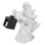 LED Halloween Ornament Resin Witch Sculpture Statue Lantern for Garden Terrace FestivalsWhite