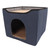 Cat House Foldable Dual Purpose Enclosed Cat Cube Villa with Soft Mat for 4 Seasons Blue
