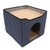 Cat House Foldable Dual Purpose Enclosed Cat Cube Villa with Soft Mat for 4 Seasons Blue