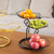 Nordic Style 3 Tier Fruit Basket Modern Multi Layer Fruit Snack Storage Basket for Living Room Coffee Table Lotus Leaf Black