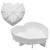 Diamond Heart Shape Silicone Fondant Cake Chocolate Mould for Baking Dessert Home WhiteWhite