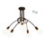 Modern Chandelier Iron Art Stylish Easy to Install Industrial Ceiling Light Fixture for Study Bedroom Living Room Kitchen 5 Heads Black
