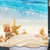 Beautiful Beach Scenery Shower Curtain Waterproof Mildew Proof Print Bath Curtain with Hooks180cmx180cm