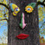 Tree Faces Decor Outdoor Cute Colorful Butterfly Funny Resin Tree Decorations for Garden Yard