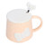 400ml Cute Bowknot Ceramic Tea Milk Water Cup Coffee Mug with Lid Stainless Steel Spoon for Home Holiday GiftsOrange