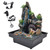Resin Desktop Fountain Indoor Waterfall Fountain Desktop Rockery Ornament with Atomizer for Home OfficeEU Plug 220V