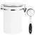 1.8L 304 Stainless Steel Sealing Can Airtight Storage Container with Spoon for Coffee Beans Tea Dried FruitWhite Jar