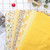7pcs 25*25cm Cotton Fabric DIY Assorted Squares Pre Cut Bedding Suite Quarters Bundle (Yellow)