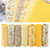 7pcs 25*25cm Cotton Fabric DIY Assorted Squares Pre Cut Bedding Suite Quarters Bundle (Yellow)