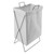 Foldable Laundry Basket Thickened Iron Frame Long Rectangle Clothes Hamper Storage Bin Organizer for Toys Books Towels White Large Size