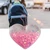 DIY Quicksand Shining Keychain Innovative Heart Shape Hook Keychain Pendant Decor Pink
