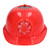 Hard Hat with Solar Fan Plastic Ventilated Safety Helmet Breathable Hard Cap with Removable Lining for Summer Outdoor Working Construction Red