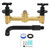 G1/2in In Wall Faucet Double Handle Control Cold Hot Water Tap Matte Black Basin Faucet