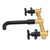 G1/2in In Wall Faucet Double Handle Control Cold Hot Water Tap Matte Black Basin Faucet