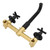 G1/2in In Wall Faucet Double Handle Control Cold Hot Water Tap Matte Black Basin Faucet