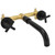 G1/2in In Wall Faucet Double Handle Control Cold Hot Water Tap Matte Black Basin Faucet