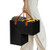 Stair Basket with Leather Handles Felt Carpeted Stairs Organizer Wooden Stairs Storage Organizer