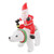 Inflatable Santa Ride Bear Waterproof Fade Resistant LED Blow Up Christmas Decoration for Lawn Garden Yard 100‑240V UK Plug