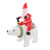 Inflatable Santa Ride Bear Waterproof Fade Resistant LED Blow Up Christmas Decoration for Lawn Garden Yard 100‑240V UK Plug