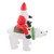 Inflatable Santa Ride Bear Waterproof Fade Resistant LED Blow Up Christmas Decoration for Lawn Garden Yard 100‑240V UK Plug