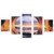 5PCS Frameless Canvas Painting Seaport Pattern Wall Art Picture for Living Room Home Decoration