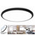 LED Ceiling Light Fixture 300mm Diameter Round White Light Black Ceiling Lamp for Balcony Bedroom