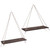 2pcs Wooden Wall Storage Rack Sling Rope Hanging Plant Flower Pot Shelves Home DecorationsAntique
