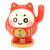 Waving Lucky Cat Solar Powered Decorative Ornament Fortune Cat Figure for Car Home Restaurant Cafe Red