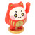Waving Lucky Cat Solar Powered Decorative Ornament Fortune Cat Figure for Car Home Restaurant Cafe Red