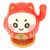 Waving Lucky Cat Solar Powered Decorative Ornament Fortune Cat Figure for Car Home Restaurant Cafe Red