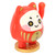 Waving Lucky Cat Solar Powered Decorative Ornament Fortune Cat Figure for Car Home Restaurant Cafe Red