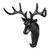 Creative Deer Head Self Adhesive Wall Hook Hanger Key Bag Holder Organizer Home Decor(Black)