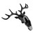 Creative Deer Head Self Adhesive Wall Hook Hanger Key Bag Holder Organizer Home Decor(Black)