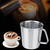 1000ml Stainless Steel Milk Frothing Jug Cup Coffee Milk Pitcher with Scale for Latte Art