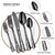 40PCS Stainless Steel Silverware Set Mirror-Polished Cutlery Flatware Set 8 Knives 8 Forks 8 Spoons 8 Tea Forks 8 Teaspoons with Beautiful Flower Pattern