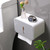 Wall Mounted Tissue Box Dual Paper Outlet Waterproof and Moistureproof Tissue Rack for Bathroom Grey